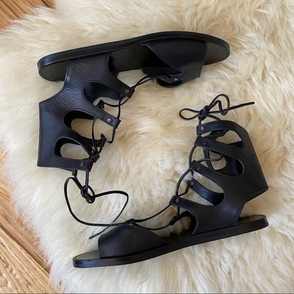 Vince Niva Leather Lace-Up Flat Gladiator Sandal - Picture 6 of 10